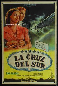 7v382 PACIFIC ADVENTURE Argentinean '47 romantic art of Muriel Steinbeck & Ron Randell + plane!