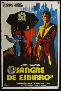 7v395 SANGUE DI SBIRRO Argentinean '76 full-length image of Jack Palance pointing machine gun!