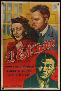 7v402 STRANGER Argentinean R50s c/u art of Orson Welles, Edward G. Robinson & Loretta Young!
