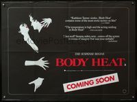 7v144 BODY HEAT teaser British quad '81 cool different art of Kathleen Turner & William Hurt!