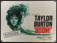 7v145 BOOM British quad '68 different art of Liz Taylor & Richard Burton, Tennessee Williams