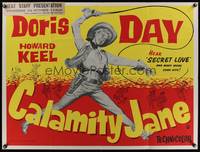 7v149 CALAMITY JANE British quad R60 best artwork of cowgirl Doris Day swinging whip!
