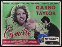 7v151 CAMILLE British quad R50s great close up of Greta Garbo & with Robert Taylor!
