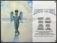 7v186 HEAVEN CAN WAIT British quad '78 art of angel Warren Beatty wearing sweats by Lettick!