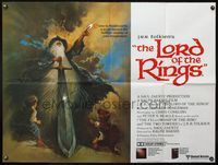 7v204 LORD OF THE RINGS British quad '78 J.R.R. Tolkien classic, Bakshi, Tom Jung fantasy art!