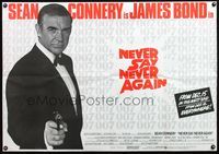 7v216 NEVER SAY NEVER AGAIN advance British quad '83 Sean Connery as James Bond pointing gun!