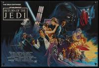 7v233 RETURN OF THE JEDI British quad '83 George Lucas classic, completely different art by Kirby!