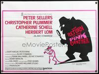 7v234 RETURN OF THE PINK PANTHER British quad '75 Peter Sellers as Inspector Jacques Clouseau!