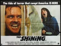 7v237 SHINING British quad '80 Stephen King, Stanley Kubrick masterpiece starring Jack Nicholson!