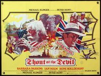 7v239 SHOUT AT THE DEVIL British quad '76 cool different art of Lee Marvin, Roger Moore & cast!
