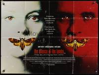 7v240 SILENCE OF THE LAMBS DS British quad '91 great image of Jodie Foster & Anthony Hopkins!