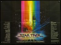 7v243 STAR TREK British quad '79 cool art of William Shatner & Leonard Nimoy by Bob Peak!