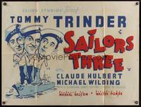 7v250 THREE COCKEYED SAILORS British quad '40 wacky art of the Sailors Three, English Navy