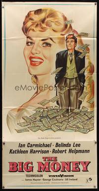 7v452 BIG MONEY English 3sh '58 great art of Ian Carmichael & sexy Belinda Lee w/lots of cash!