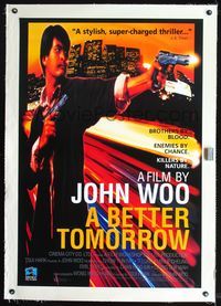 7w064 BETTER TOMORROW linen video 1sh '94 John Woo's Ying Hung boon sik starring Chow Yun-Fat!