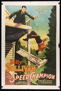 7w123 GOAT GETTER linen 1sh '25 boxer Billy Sullivan goes to Hollywood for rematch, Speed Champion!