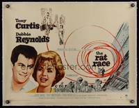 7w016 RAT RACE style B 1/2sh '60 great different image of Debbie Reynolds & Tony Curtis!