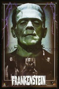 7x419 FRANKENSTEIN commercial poster '90s great close up of Boris Karloff as the monster!