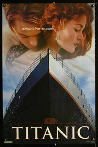7x434 TITANIC commercial poster '97 Leonardo DiCaprio holds Kate Winslet!