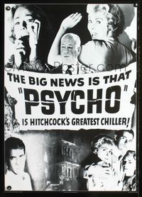 7x431 PSYCHO English commercial poster '96 Leigh, Perkins, Alfred Hitchcock!
