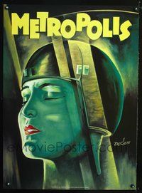 7x428 METROPOLIS German commercial '90s Fritz Lang classic, Kurt Degen artwork!