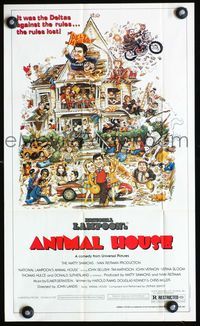 7x045 ANIMAL HOUSE Topps poster '81 John Belushi, Landis classic, art by Nick Meyerowitz!