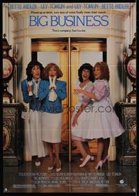 7x083 BIG BUSINESS video special poster '88 identical twins Bette Midler & Lily Tomlin!