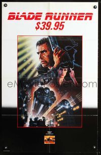 7x444 BLADE RUNNER video 1sh '82 Harrison Ford, Ridley Scott, John Alvin art!