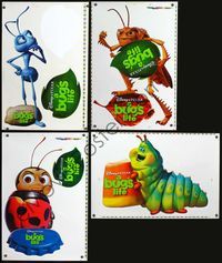 7x043 BUG'S LIFE 4 static cling posters '98 Walt Disney, cute Pixar CG cartoon!