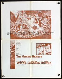 7x172 GREEN BERETS special poster '68 John Wayne, David Janssen, Jim Hutton, cool Vietnam War art!