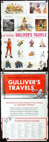7x174 GULLIVER'S TRAVELS DS special poster '39 Dave Fleischer cartoon!