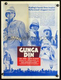 7x175 GUNGA DIN special poster R60s Cary Grant, Douglas Fairbanks Jr., Victor McLaglen