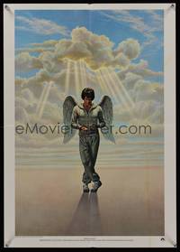 7x182 HEAVEN CAN WAIT teaser special poster '78 angel Warren Beatty wearing sweats by Lettick!