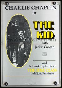 7x199 KID/IDLE CLASS special poster '73 Chaplin double-bill, great image w/Jackie Coogan!