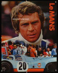 7x208 LE MANS special 17x22 '71 great close up image of race car driver Steve McQueen!