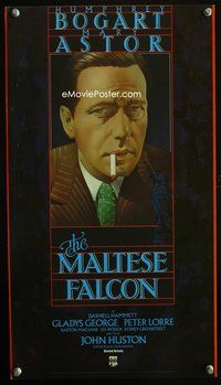 7x458 MALTESE FALCON video poster R83 cool close-up art of smoking Humphrey Bogart!