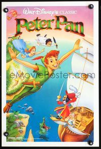 7x251 PETER PAN special 15x23 R89 Walt Disney animated cartoon fantasy classic, great art!