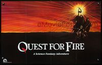 7x264 QUEST FOR FIRE teaser special 25x39 '82 Rae Dawn Chong, great artwork of cave men!