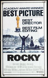 7x274 ROCKY special poster '77 boxer Sylvester Stallone on the top step, boxing classic!