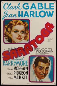 7x483 SARATOGA repro special poster '71 wonderful images of Clark Gable & beautiful Jean Harlow!