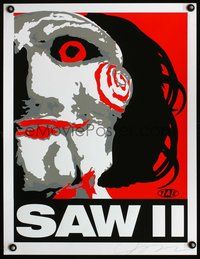 7x282 SAW II signed style 2 special poster '05 creepy artwork of Jigsaw!
