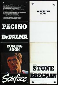 7x283 SCARFACE two-sided teaser special poster '83 Al Pacino as Tony Montana, Brian De Palma