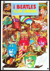 7x487 YELLOW SUBMARINE Italian Repro special 27x39 '80s Beatles John, Paul, Ringo & George!