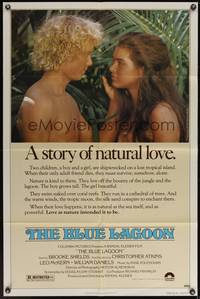 7z084 BLUE LAGOON 1sh '80 sexy young Brooke Shields & Christopher Atkins!