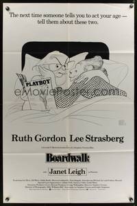 7z086 BOARDWALK int'l 1sh '79 great Al Hirschfeld art of Ruth Gordon & Lee Strasberg!