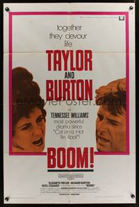 7z091 BOOM 1sh '68 Elizabeth Taylor & Richard Burton, Tennessee Williams drama!