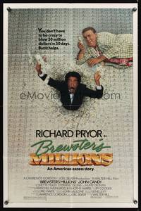 7z101 BREWSTER'S MILLIONS 1sh '85 Richard Pryor & John Candy need to spend LOTS of money!