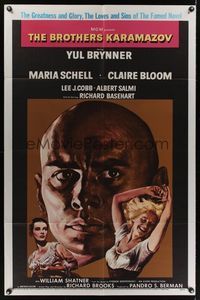 7z109 BROTHERS KARAMAZOV 1sh '58 huge headshot of Yul Brynner, sexy Maria Schell & Claire Bloom!