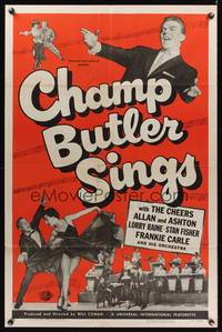 7z132 CHAMP BUTLER SINGS 1sh '55 Will Cowan, cool images of dancing couples!