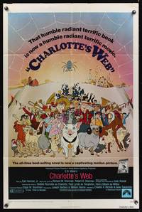 7z133 CHARLOTTE'S WEB 1sh '73 E.B. White's farm animal cartoon classic!